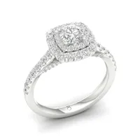 My Diamond Story 14K White Gold Round Canadian Bridal Ring 1.25CTW I1/HI