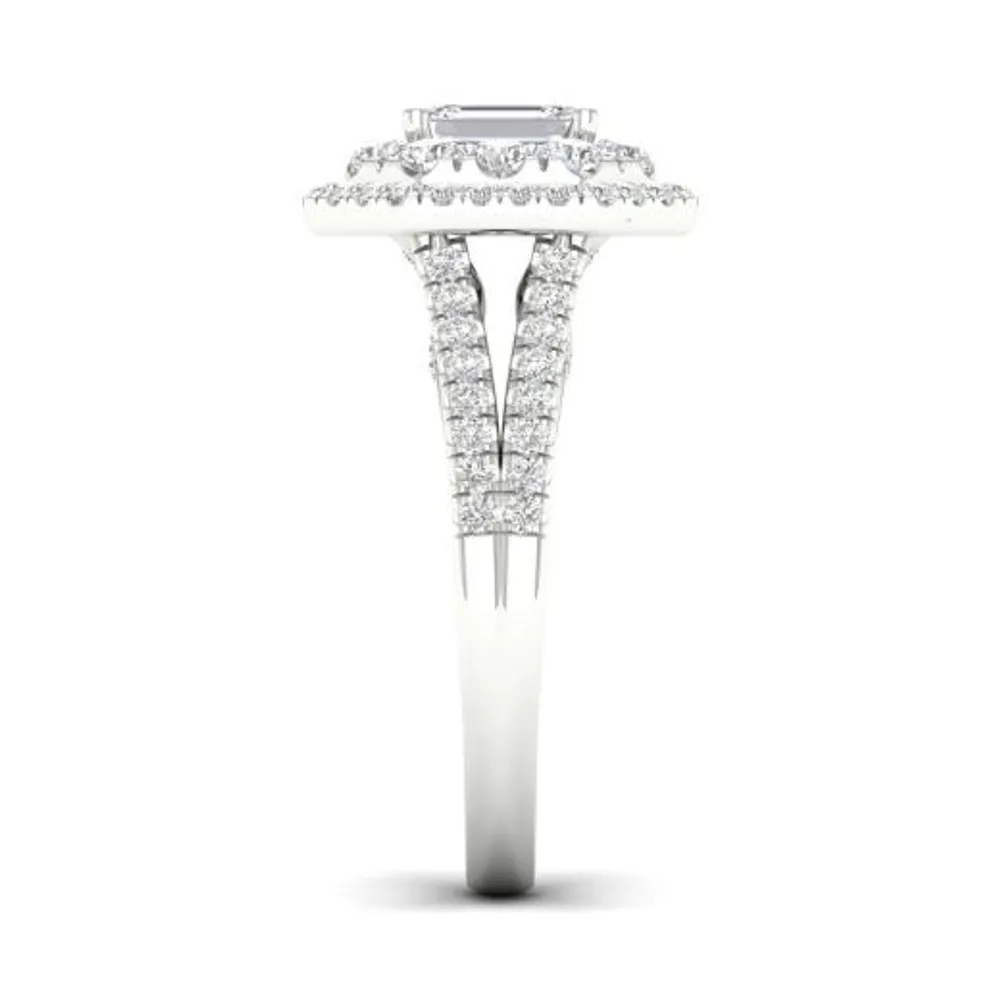 My Diamond Story 14K White Gold Emerald Cut Canadian Bridal Ring 1.50CTW I1/HI