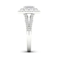 My Diamond Story 14K White Gold Emerald Cut Canadian Bridal Ring 1.50CTW I1/HI