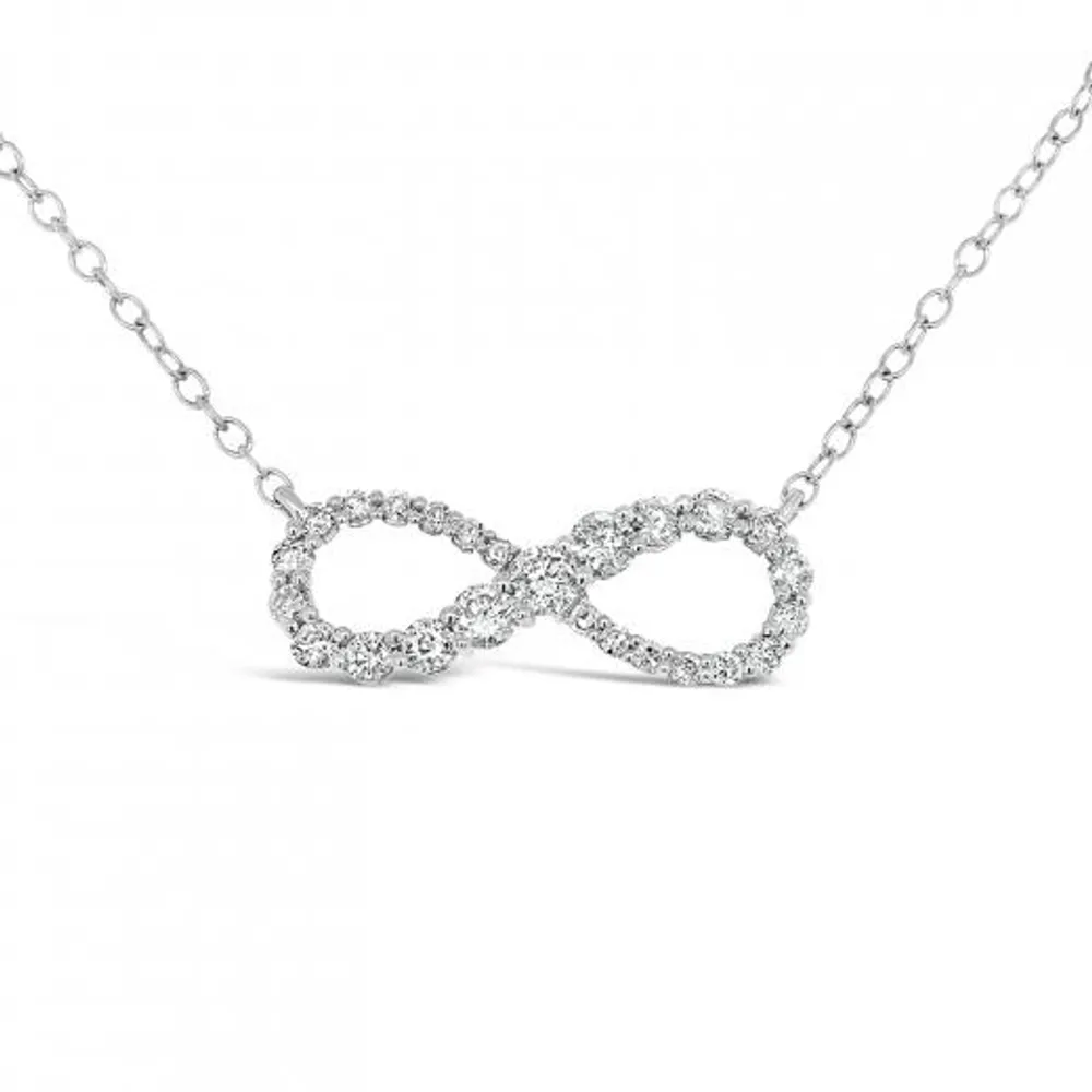 10K White Gold 0.33CTW Diamond Infinity Necklace