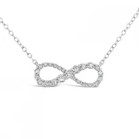 10K White Gold 0.33CTW Diamond Infinity Necklace