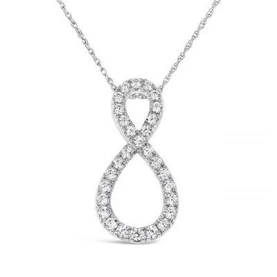 10K White Gold 1.00CTWDiamond Infinity Pendant