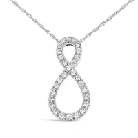 10K White Gold 0.50CTW Diamond Infinity Pendant