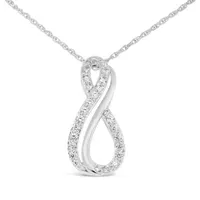 10K White Gold 0.33CTW Diamond Infinity Pendant