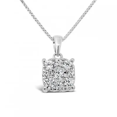 10K White Gold 0.48CTW Diamond Bouquet Pendant