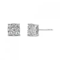 10K White Gold 0.48CTW Diamond Bouquet Earrings