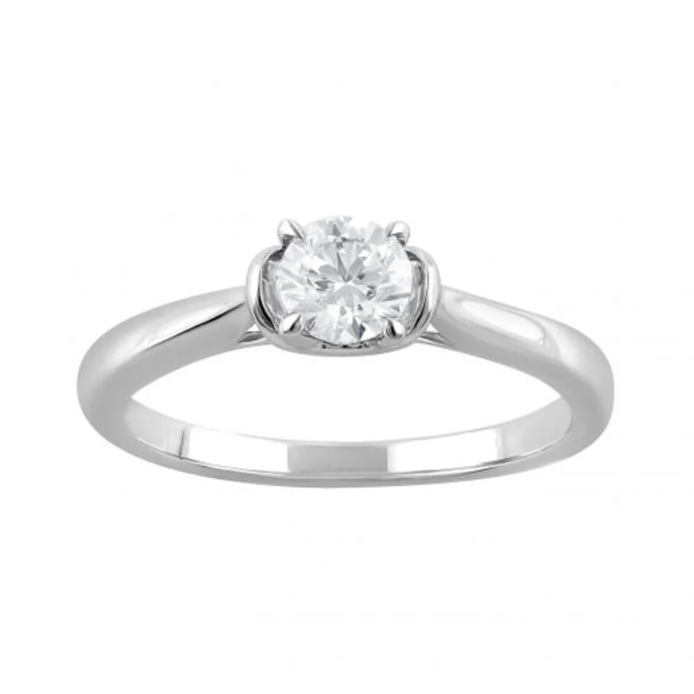 14K White Gold Lab Grown 0.50CT Diamond Solitaire Ring