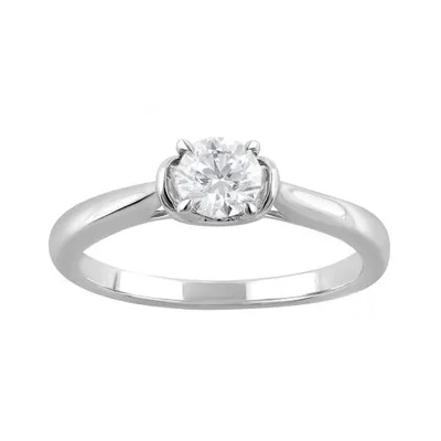 14K White Gold Lab Grown 0.50CT Diamond Solitaire Ring