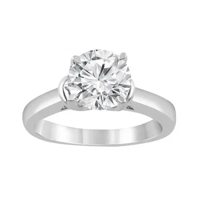 14K White Gold Lab Grown Diamond Solitaire Ring 2.00CT SI2/HI