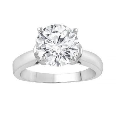 14K Lab Grown 3.00CT Diamond Solitaire Ring