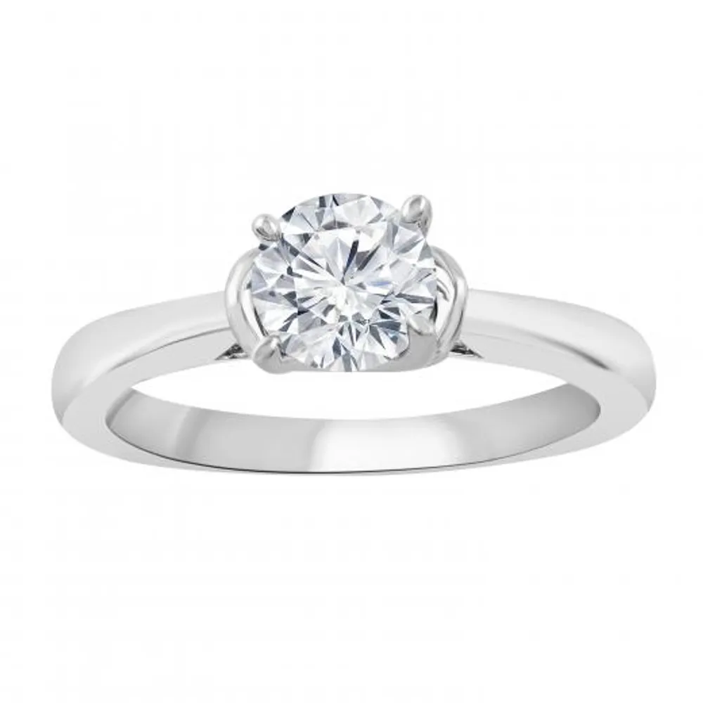 14K White Gold Lab Grown Oval Diamond Solitaire Ring 1.00CT SI2/HI
