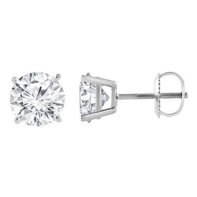 14K White Gold Lab Grown Diamond Studs 2.00CTW SI2/HI