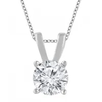 14K White Gold Lab Grown Diamond Solitaire Pendant 1.00CTW SI2/HI