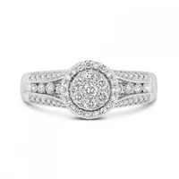 10K White Gold 0.50CTW Round Diamond Fashion Ring