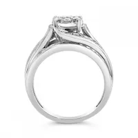 10K White Gold 1.00CTW Diamond Fashion Swirl Ring