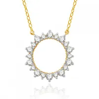 10K Yellow Gold 1.00CTW Diamond Circle Necklace