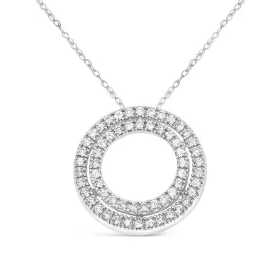 10k White Gold Diamond Circle Pendant .50CTW I3/I