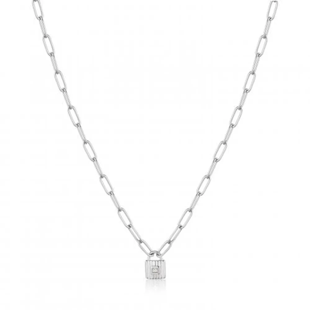 Ania Haie Silver Chunky Chain Padlock Necklace