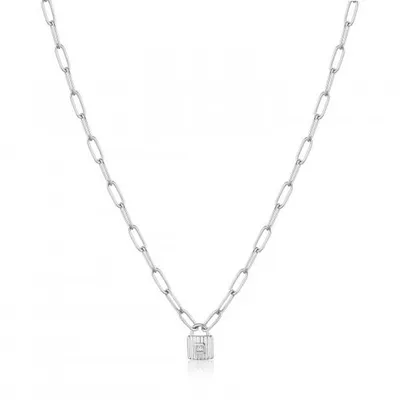 Ania Haie Silver Chunky Chain Padlock Necklace