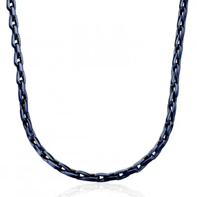 SteelX Stainless Steel 24" Dark Blue Fancy Link Chain