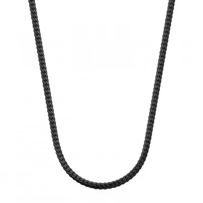 SteelX Stainless Steel 24" Black Tight Cuban Chain