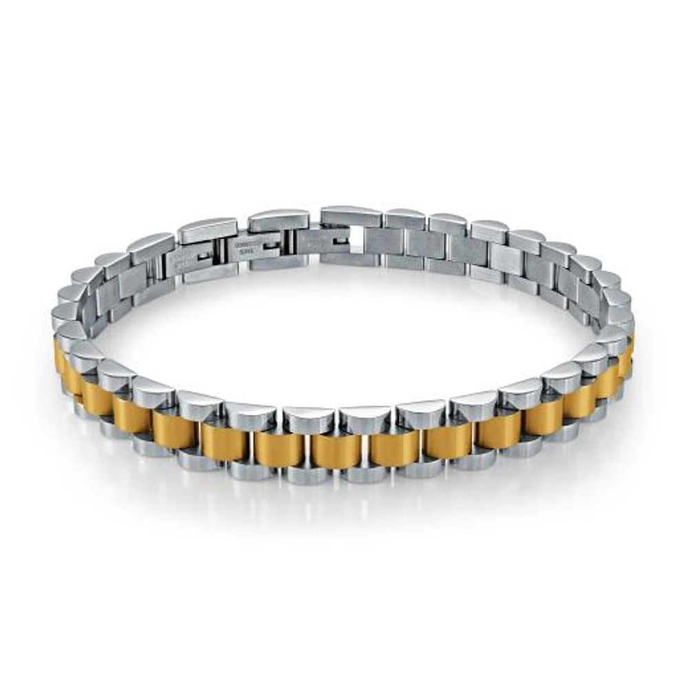 Stainless Steel Gold-plated Rolex-Design Bracelet