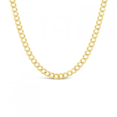 14K Yellow Gold 18" Diamond Cut Concave Curb Chain