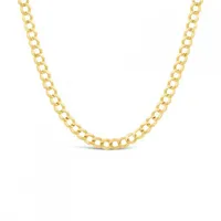 14K Yellow Gold 18" Diamond Cut Concave Curb Chain