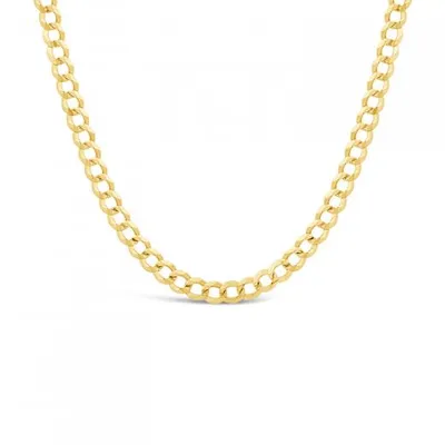 14K Yellow Gold 20" Diamond Cut Concave Curb Chain