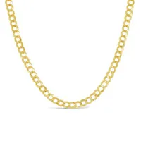 14K Yellow Gold 24" Diamond Cut Concave Curb Chain