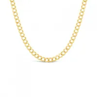 14K Yellow Gold 24" Diamond Cut Concave Curb Chain