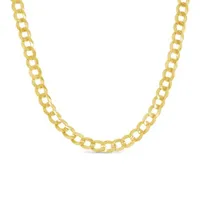 14K Yellow Gold 18" Diamond Cut Concave Curb Chain