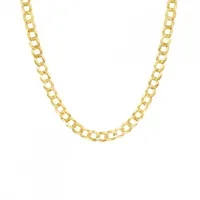 14K Yellow Gold 18" Diamond Cut Concave Curb Chain