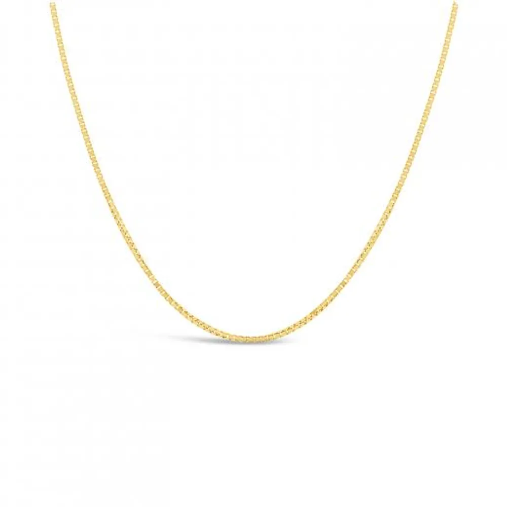 14K Yellow Gold 18" 0.8mm Box Link Chain