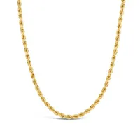 14K Yellow Gold 20" Diamond Cut Semi-Solid Rope Chain