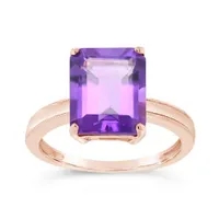 10K Rose Gold Amethyst Ring