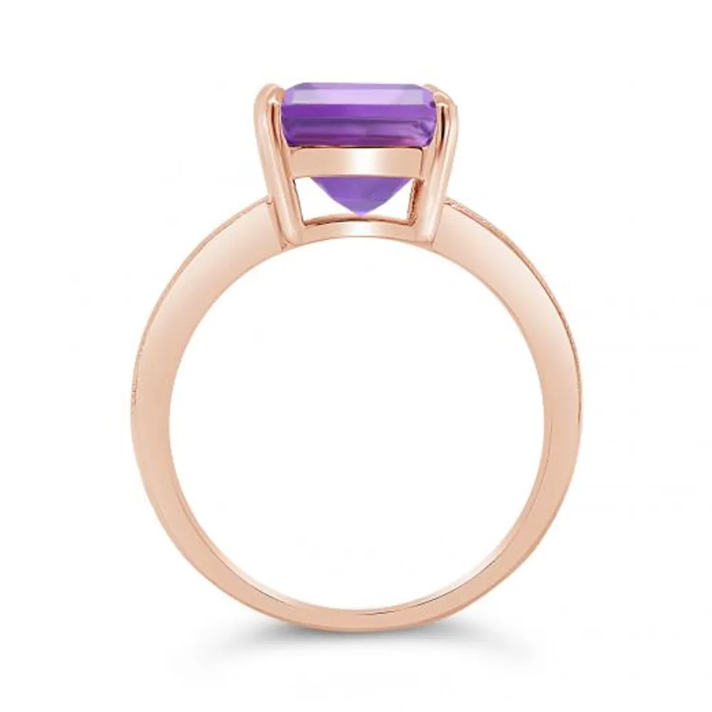 10K Rose Gold Amethyst Ring