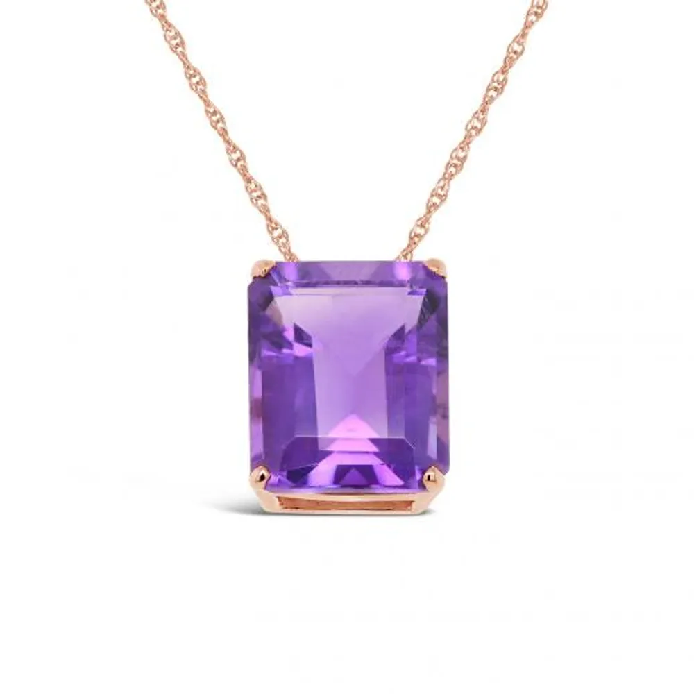 10K Rose Gold Amethyst Pendant