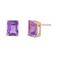 10K Rose Gold Amethyst Earrings