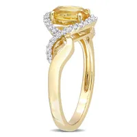 Julianna B 10K Yellow Gold Citrine & Diamond Ring