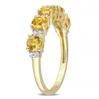 Julianna B Sterling Silver Citrine & White Topaz Ring