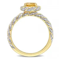 Julianna B 14K Yellow Gold Citrine & Diamond Ring