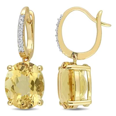 Julianna B 14K Yellow Gold Citrine & Diamond Earrings