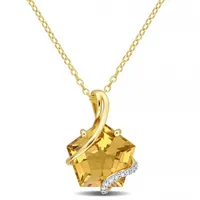 Julianna B Sterling Silver Citrine & Diamond Necklace