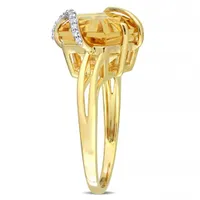 Julianna B Sterling Silver Citrine & Diamond Ring