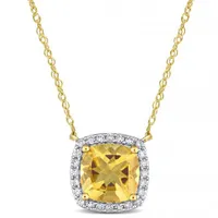 Julianna B 10K Yellow Gold Citrine & Diamond Necklace