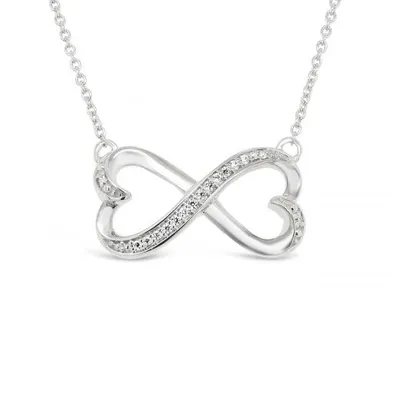 Sterling Silver Diamond Infinity Heart Necklace