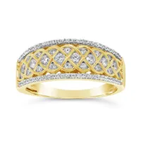 10K Yellow Gold 0.50CTW Diamond Wave Band