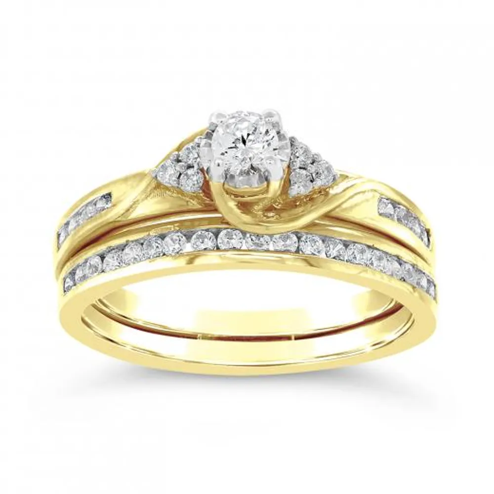 10K Yellow Gold 0.50CTW Diamond Bridal Ring Set