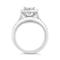 10K White Gold Diamond Three Piece Bridal Set 1.00CTW I2/HIJ